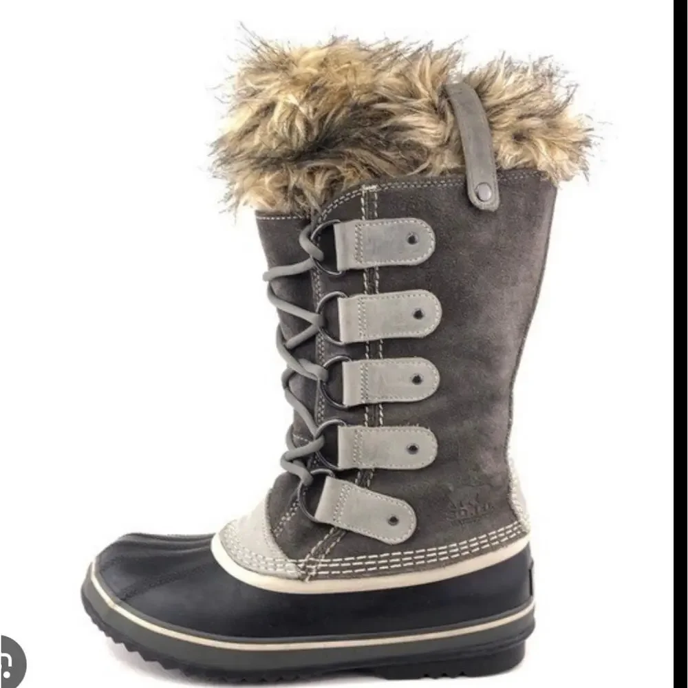 Sorel Womens Joan of Arctic Waterprooof Winter Snow Boots Size 10 Gray Fur - Picture 1 of 8